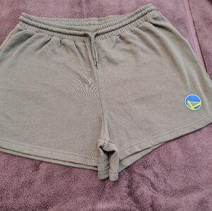 Tan Athletic Golden State Warriors Logo Shorts for Women